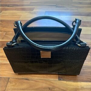 Miche Black Crocodile-Embossed Purse